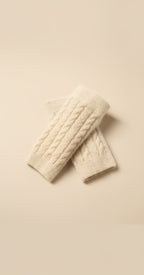 Cashmere Cable-Knit Fingerless Mittens