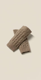 Cashmere Cable-Knit Fingerless Mittens