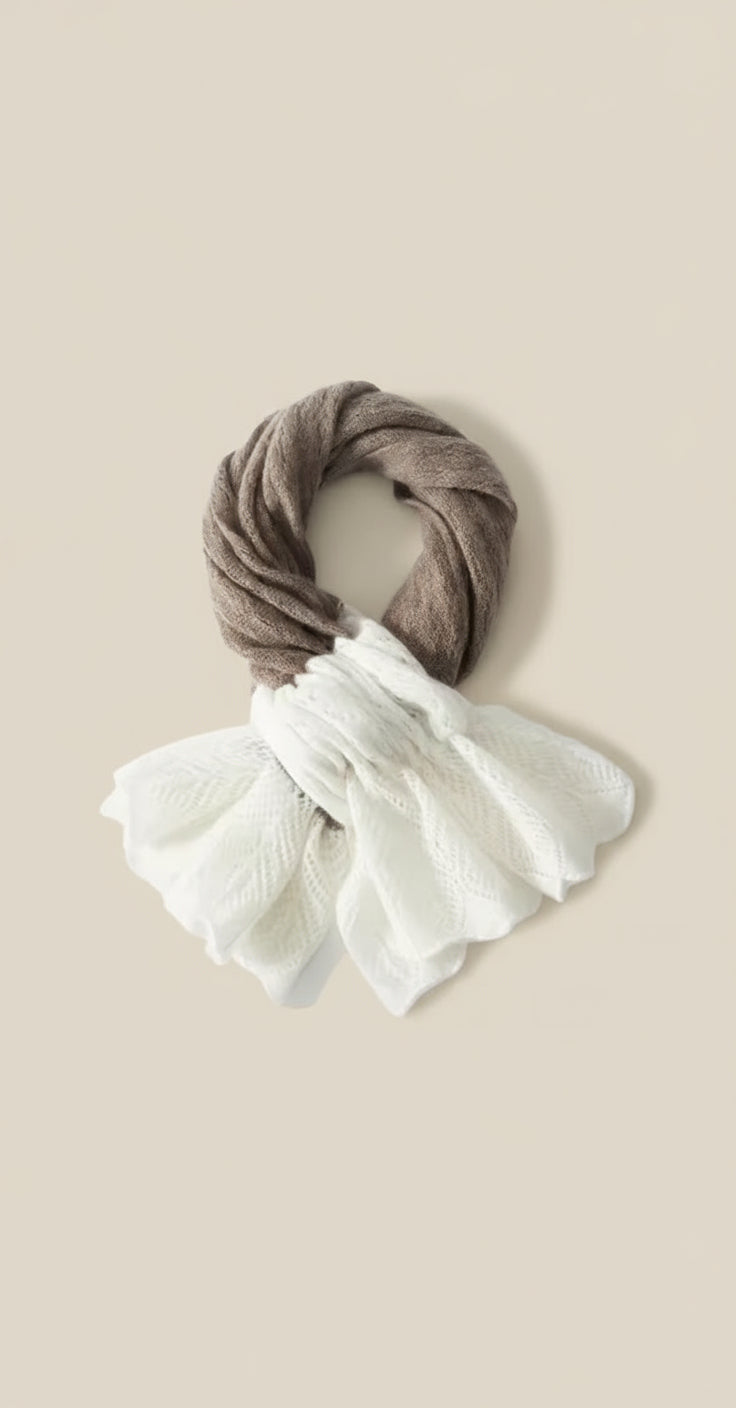 Cashmere Wool Two-Tone Scarf