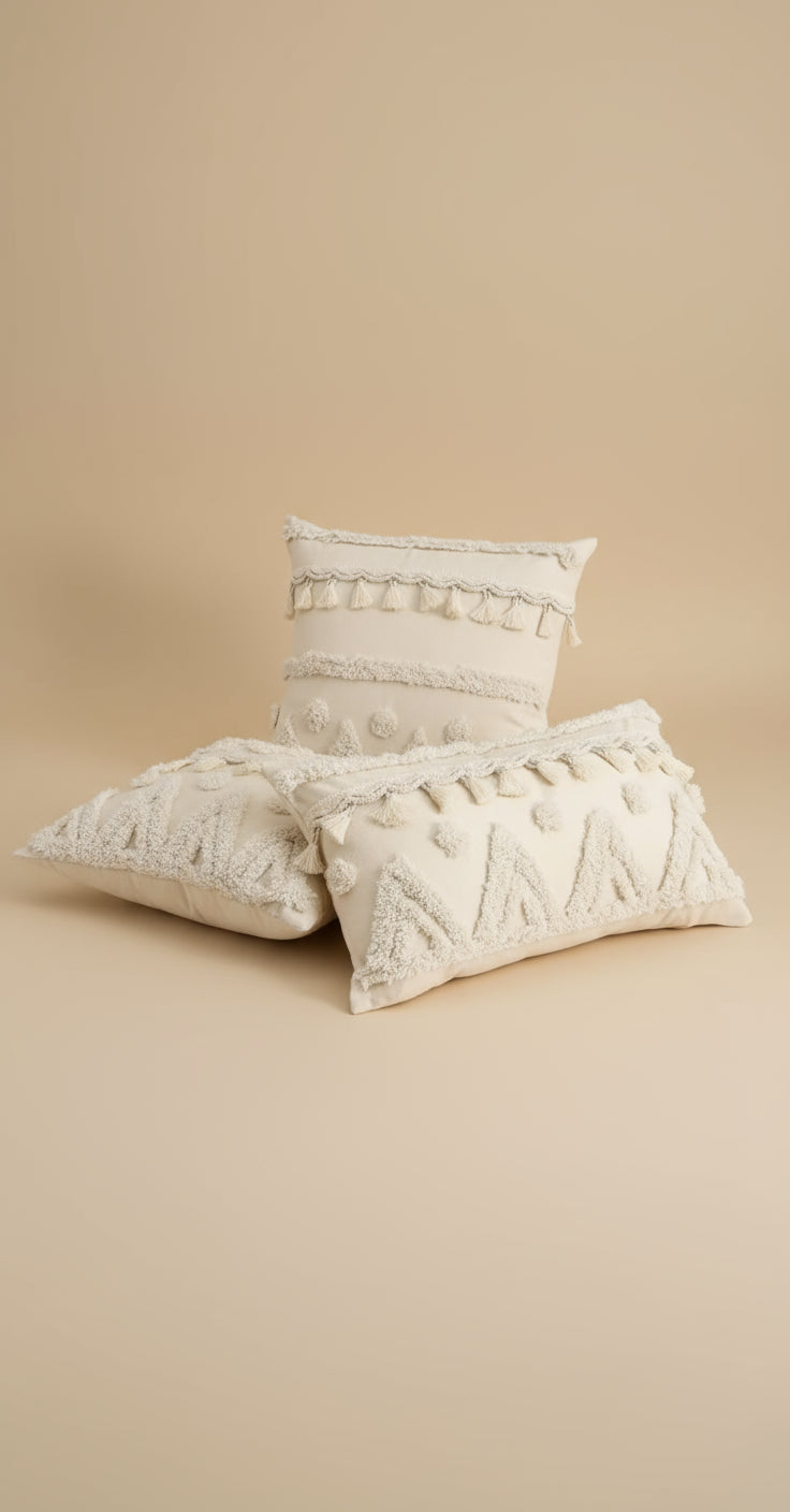 Boho Tufted Tassel Pillow Cover