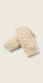 Cashmere Cable-Knit Fingerless Mittens