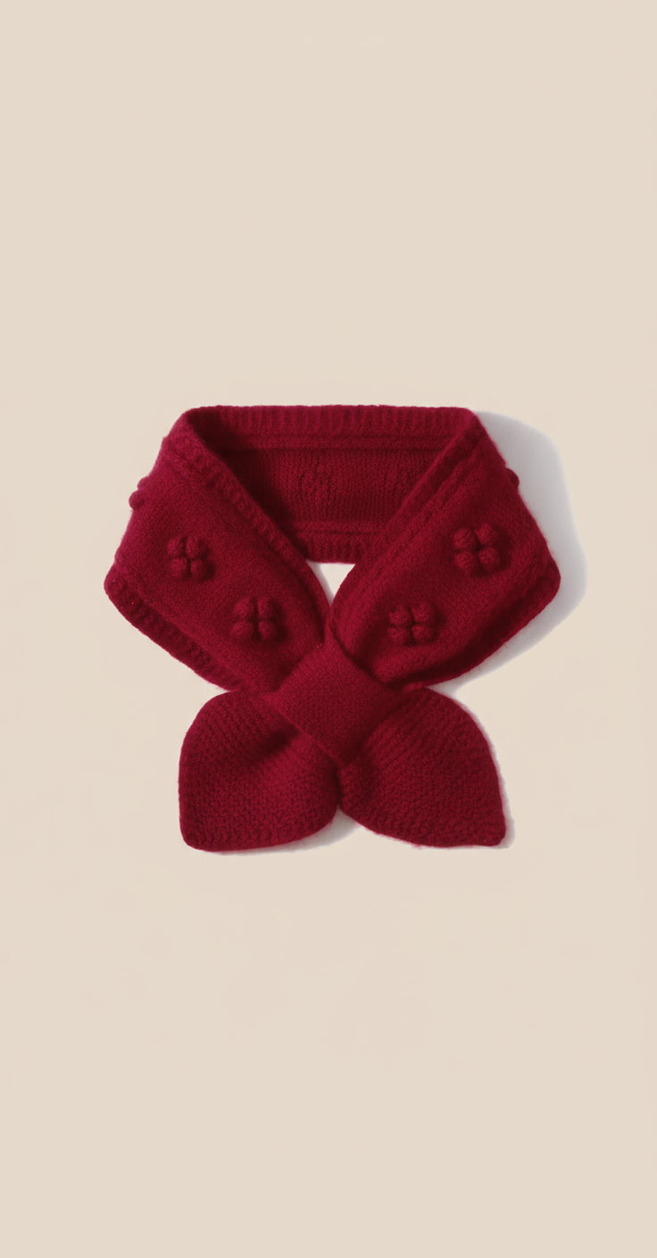 Cashmere Knitted Bow Scarf