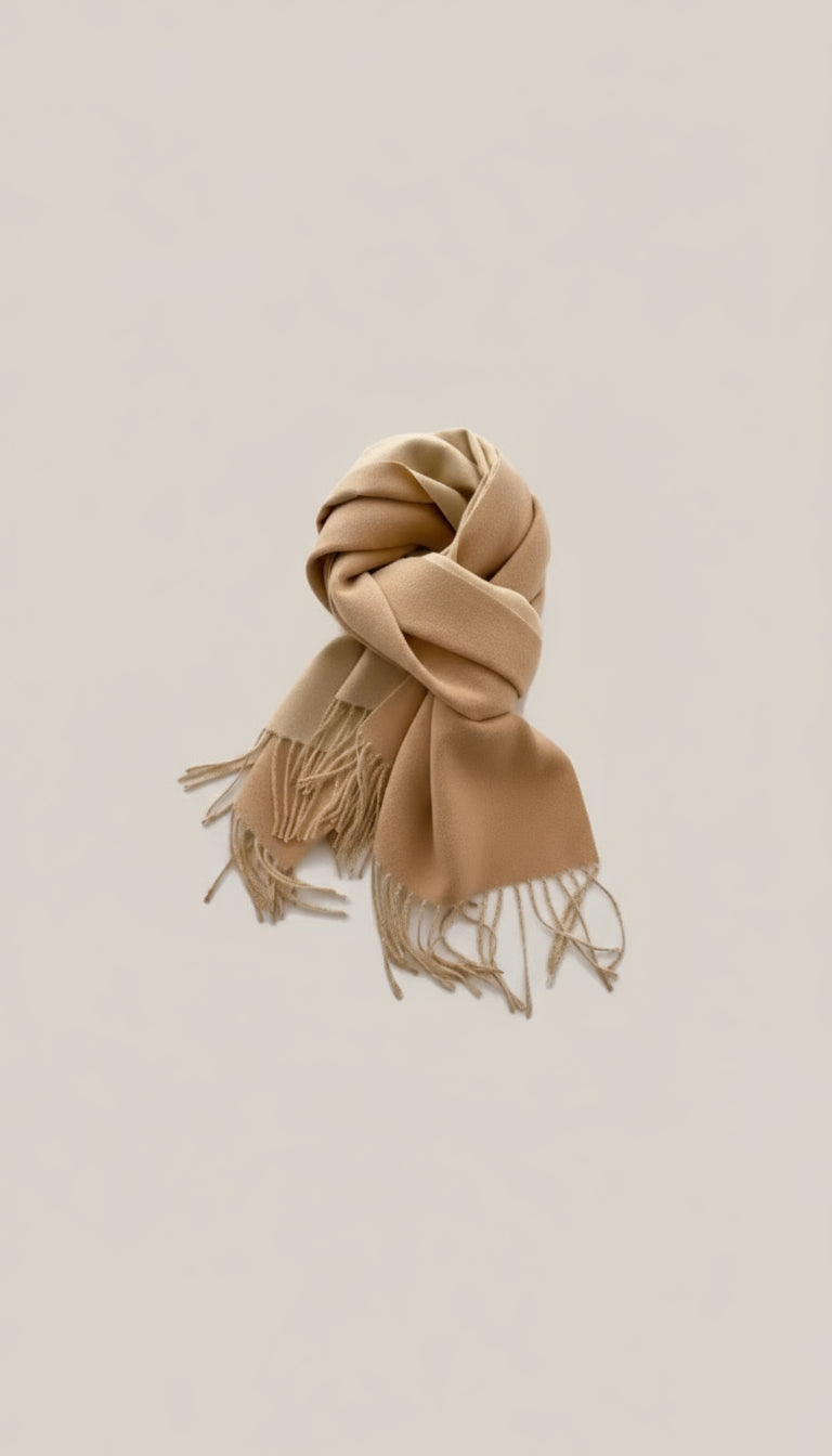 Two-Tone Tassel Winter Scarf