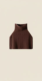 Cashmere Ribbed Turtleneck Wrap