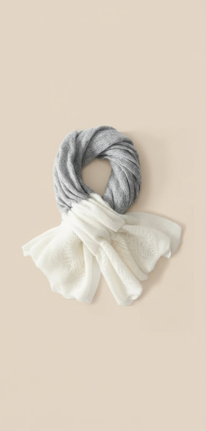 Cashmere Wool Two-Tone Scarf