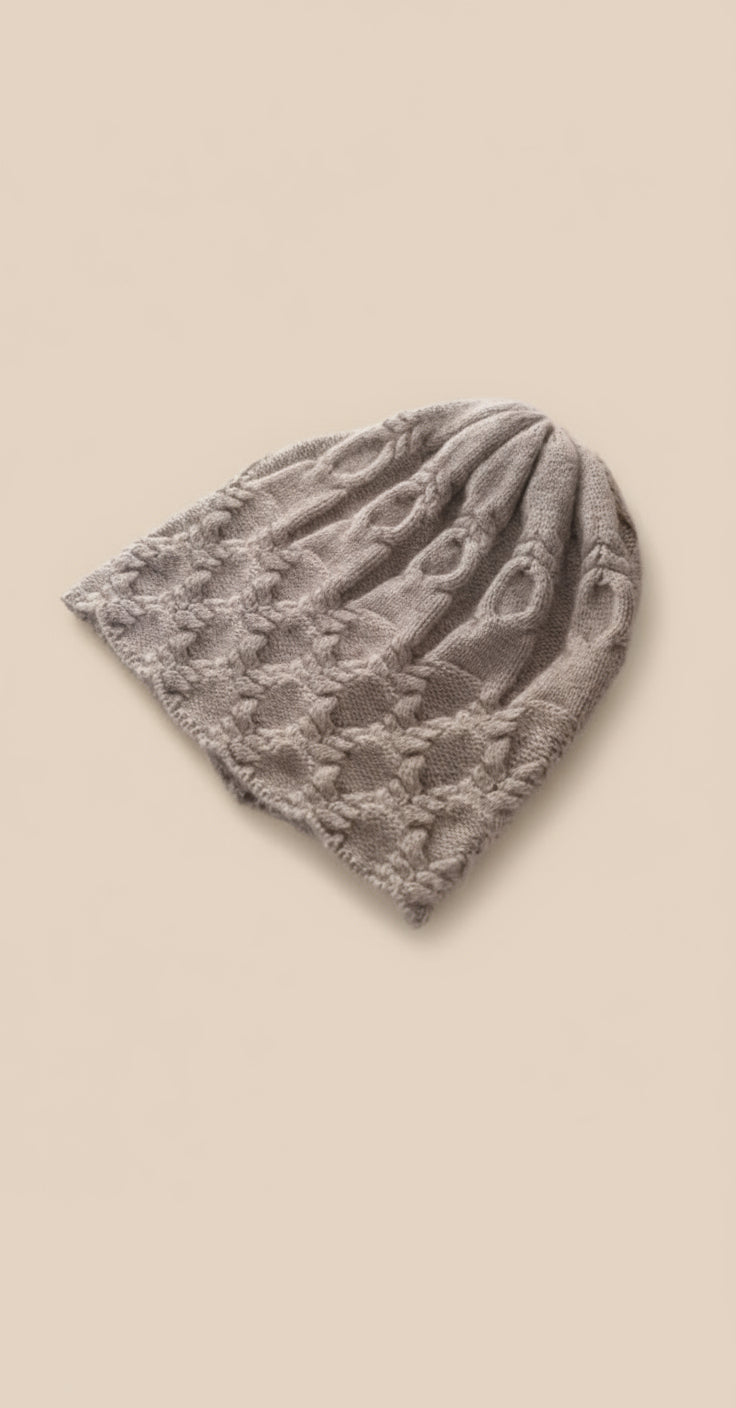 Wool Cable Knit Hat