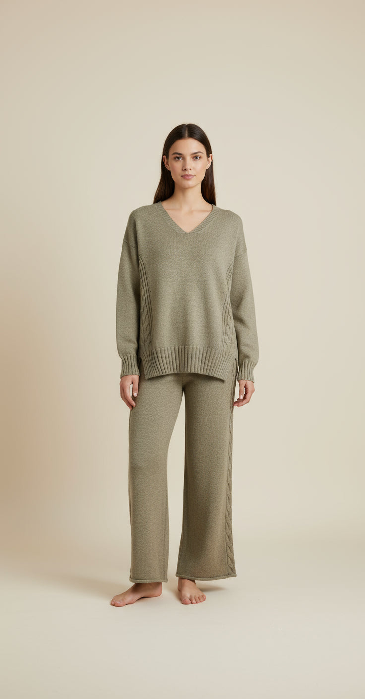 Twist Knit Cashmere Lounge Set