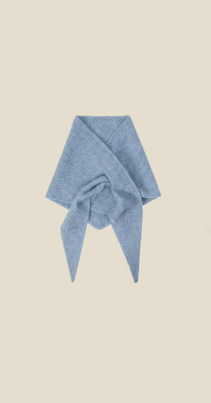 Textured Knit Triangle Scarf