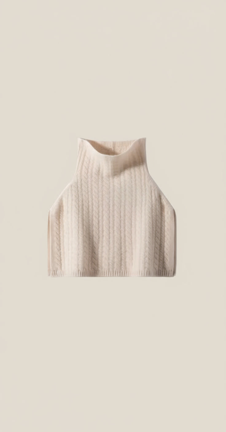 Cashmere Ribbed Turtleneck Wrap