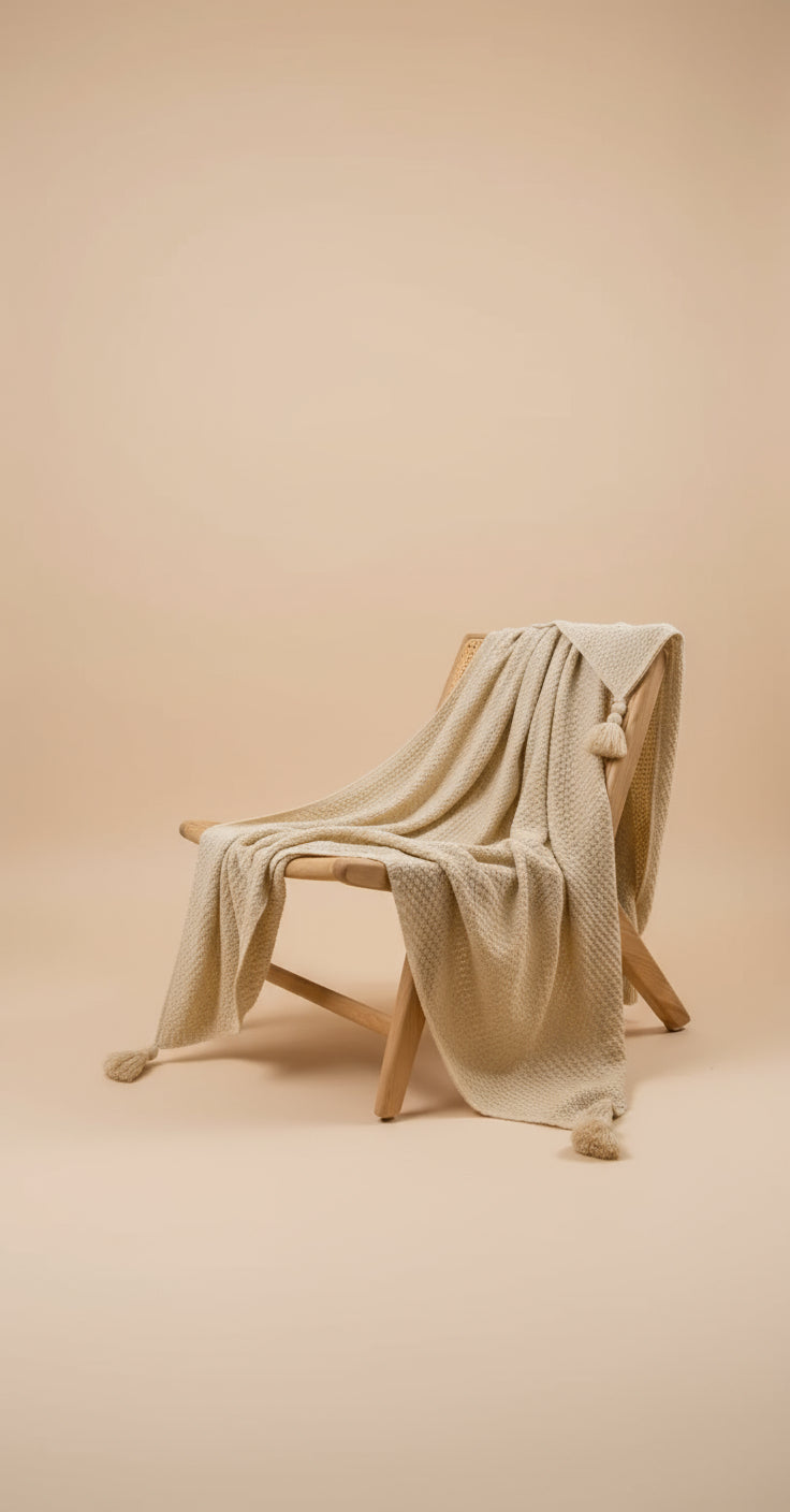 Nordic Knit Tassel Throw