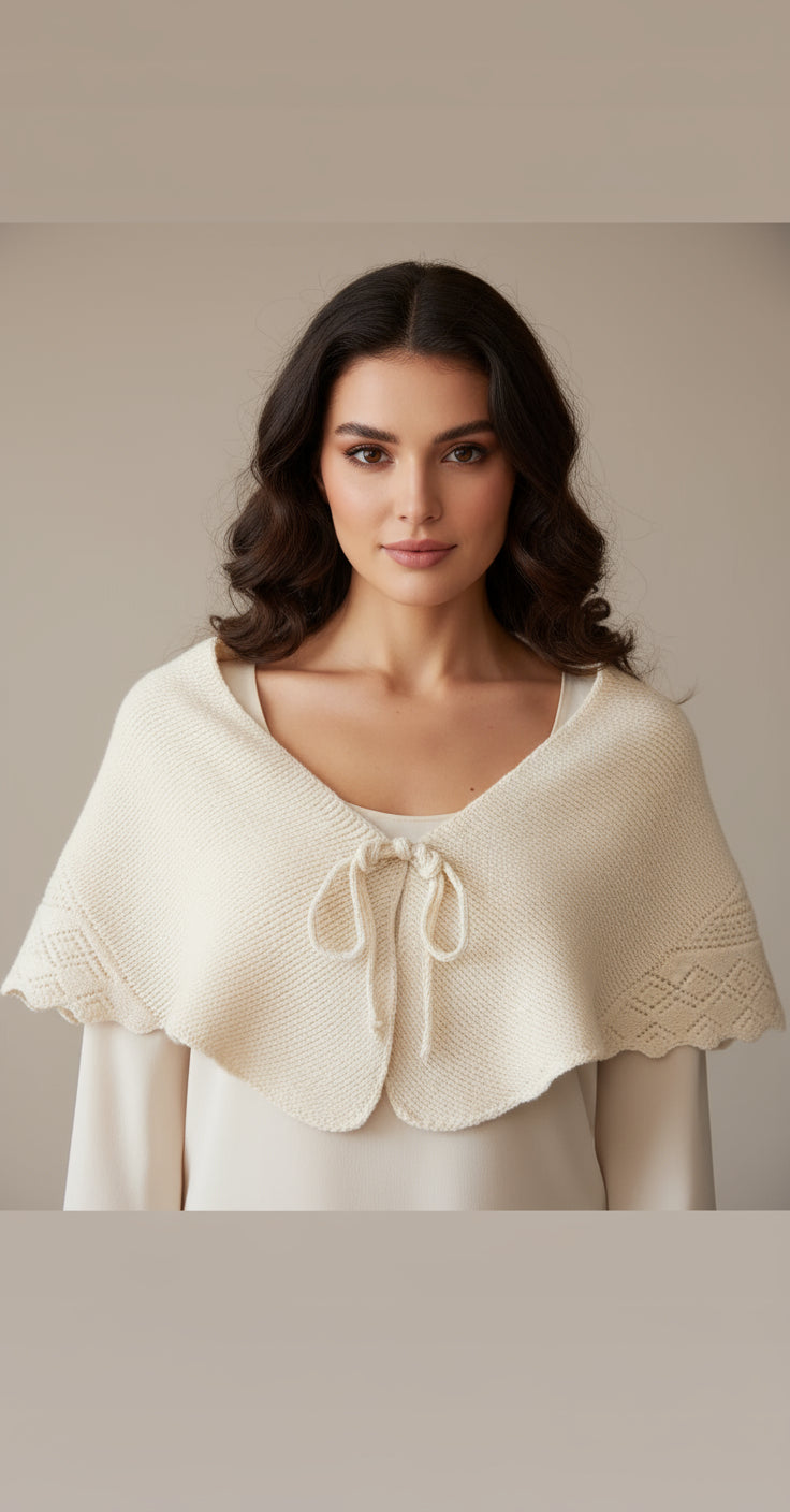 Chinese Tie-Front Shoulder Wrap