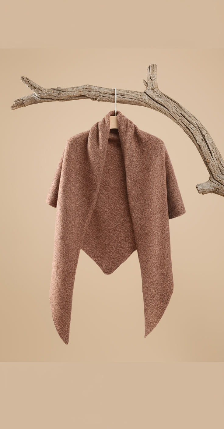 Thick Wool Mélange Triangle Shawl