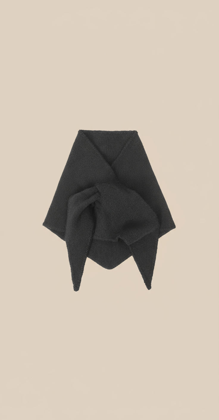 Textured Knit Triangle Scarf