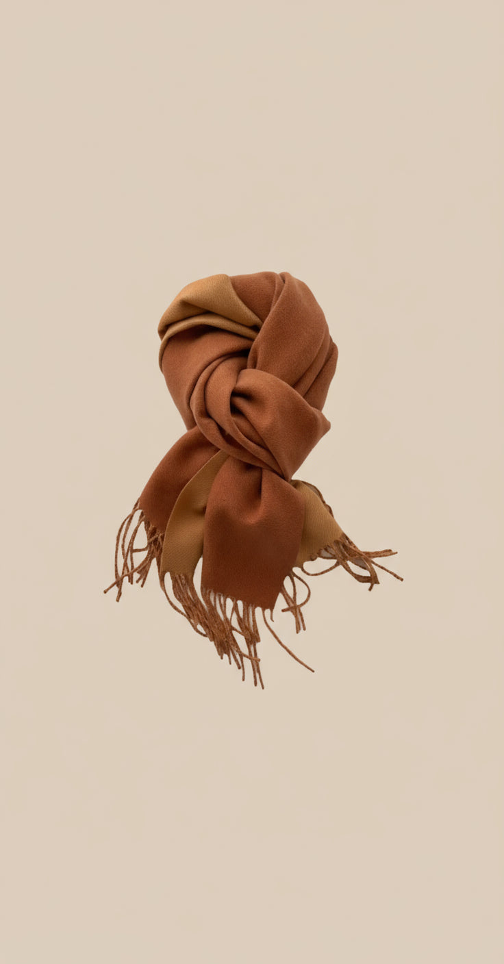 Two-Tone Tassel Winter Scarf