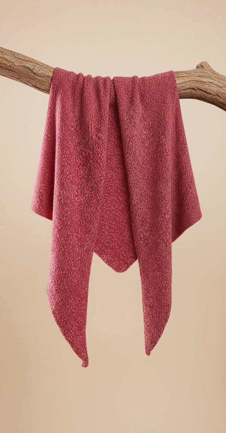 Thick Wool Mélange Triangle Shawl
