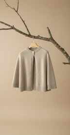 Pure Wool One-Button Cape