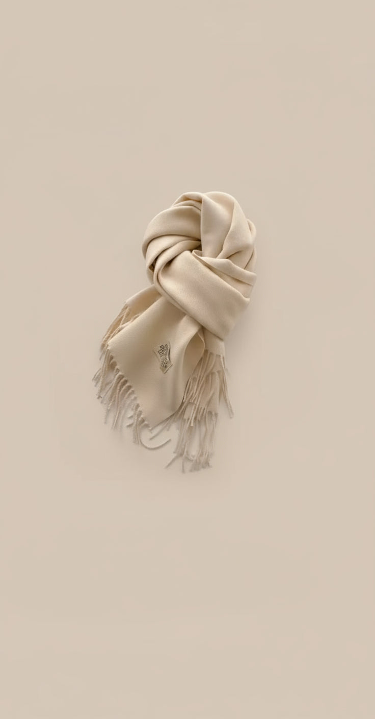Two-Tone Tassel Winter Scarf
