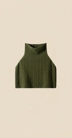 Cashmere Ribbed Turtleneck Wrap