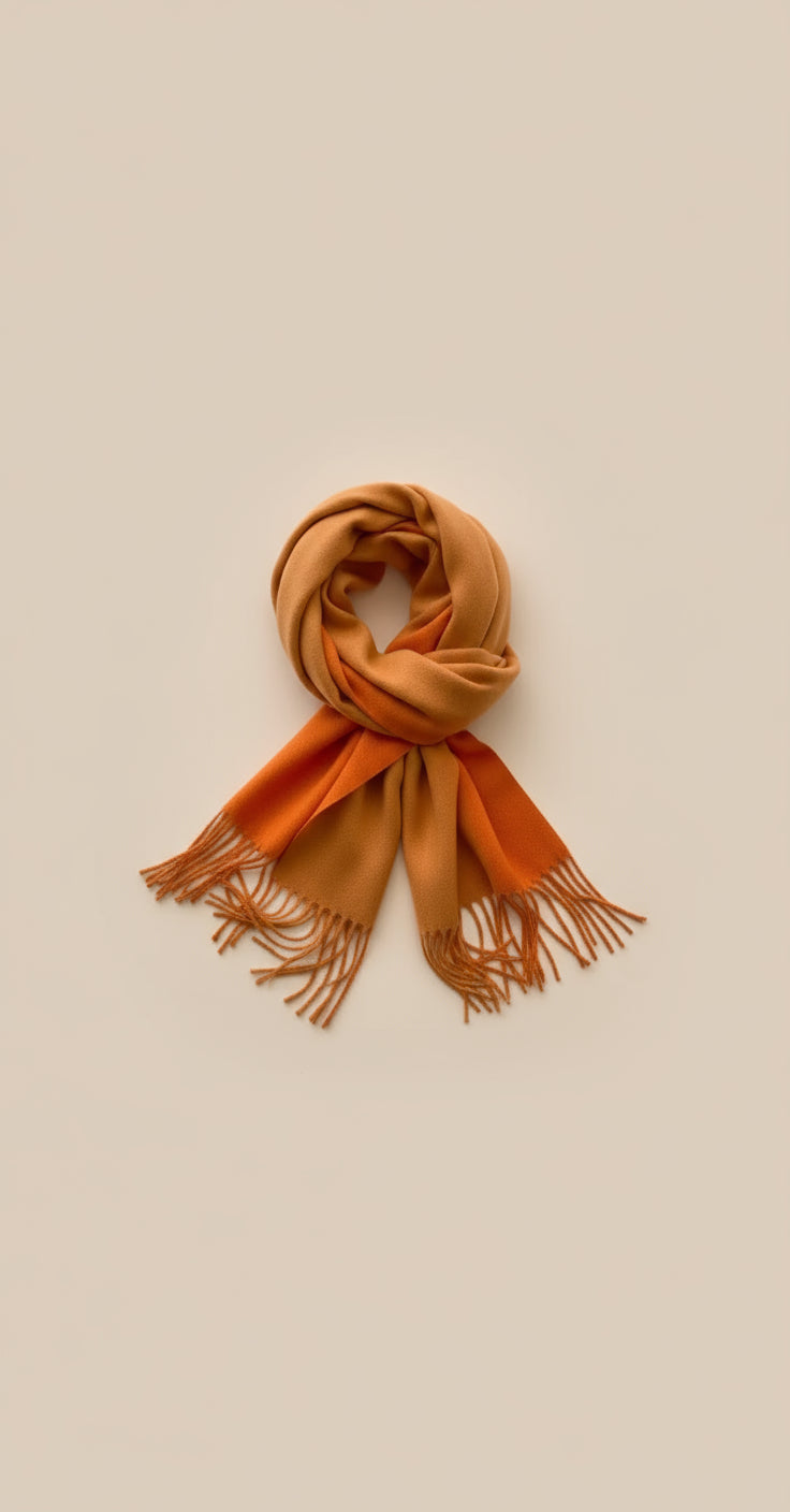 Two-Tone Tassel Winter Scarf