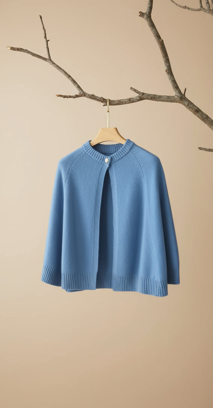 Pure Wool One-Button Cape