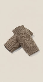 Cashmere Cable-Knit Fingerless Mittens