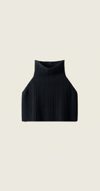 Cashmere Ribbed Turtleneck Wrap