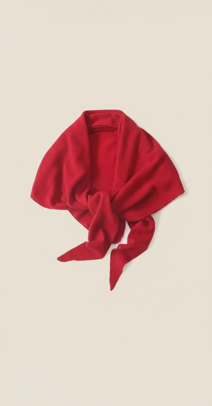 Wool Triangular Knit Scarf